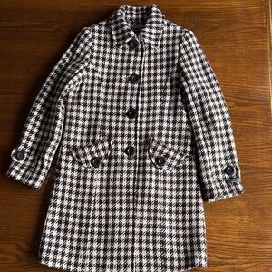 Atmosphere wool blend pale pink/espresso houndstooth pattern NWOT